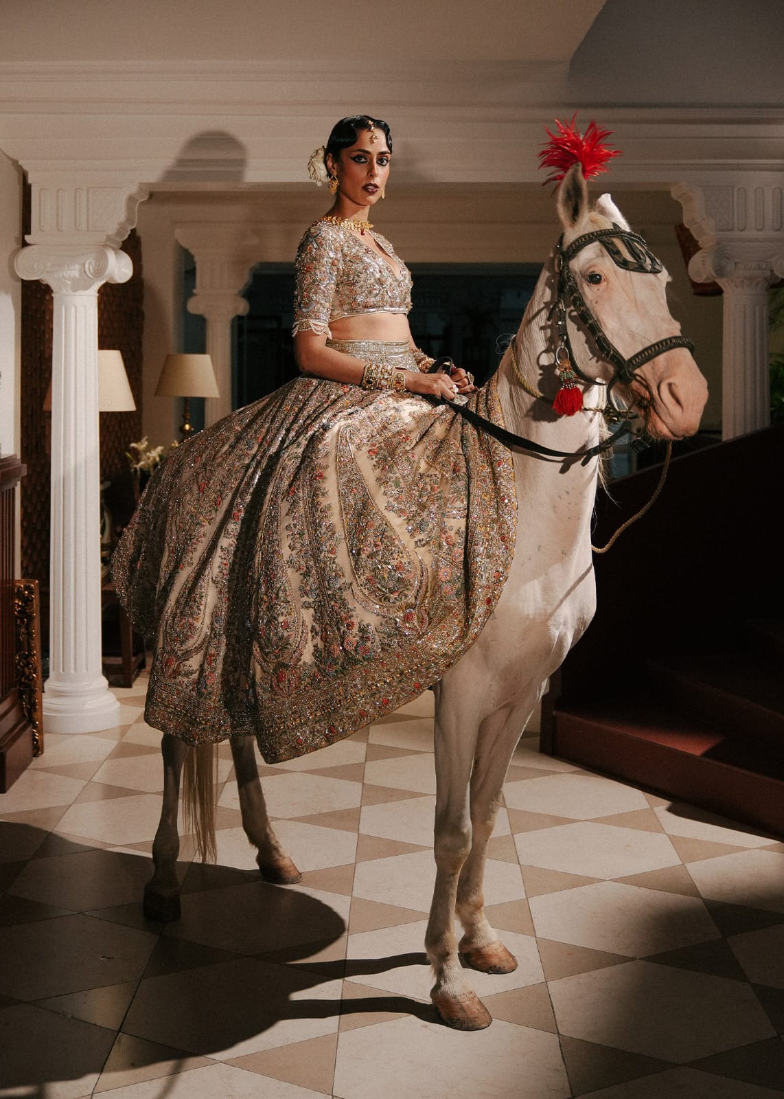 Hussain Rehar Wedding Festive Net Embroidered Unstitched SAWARA