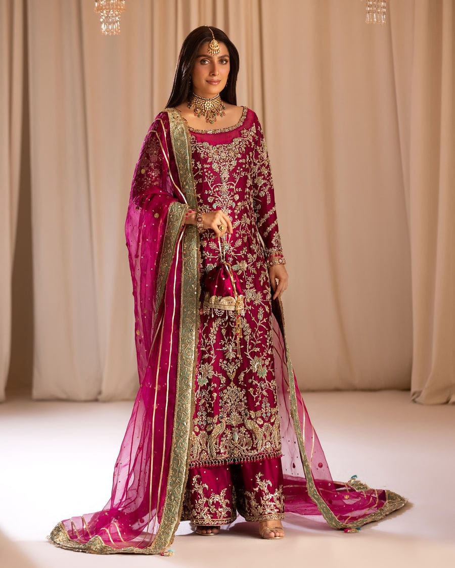 Tabya TABEER Luxury Wedding Formal Hand Embellished Raw Silk 3 Piece Dress