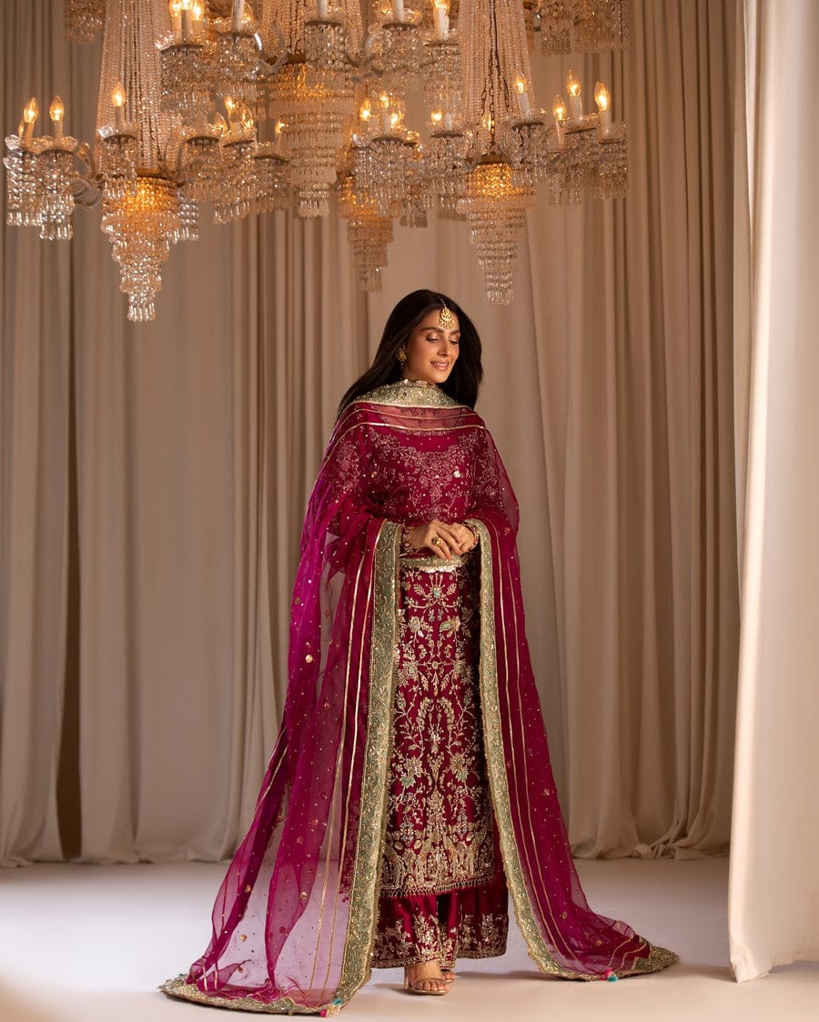 Tabya TABEER Luxury Wedding Formal Hand Embellished Raw Silk 3 Piece Dress