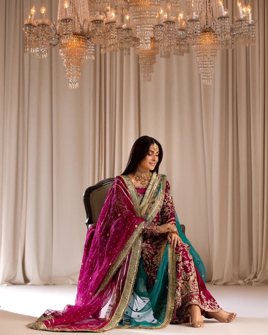 Tabya TABEER Luxury Wedding Formal Hand Embellished Raw Silk 3 Piece Dress