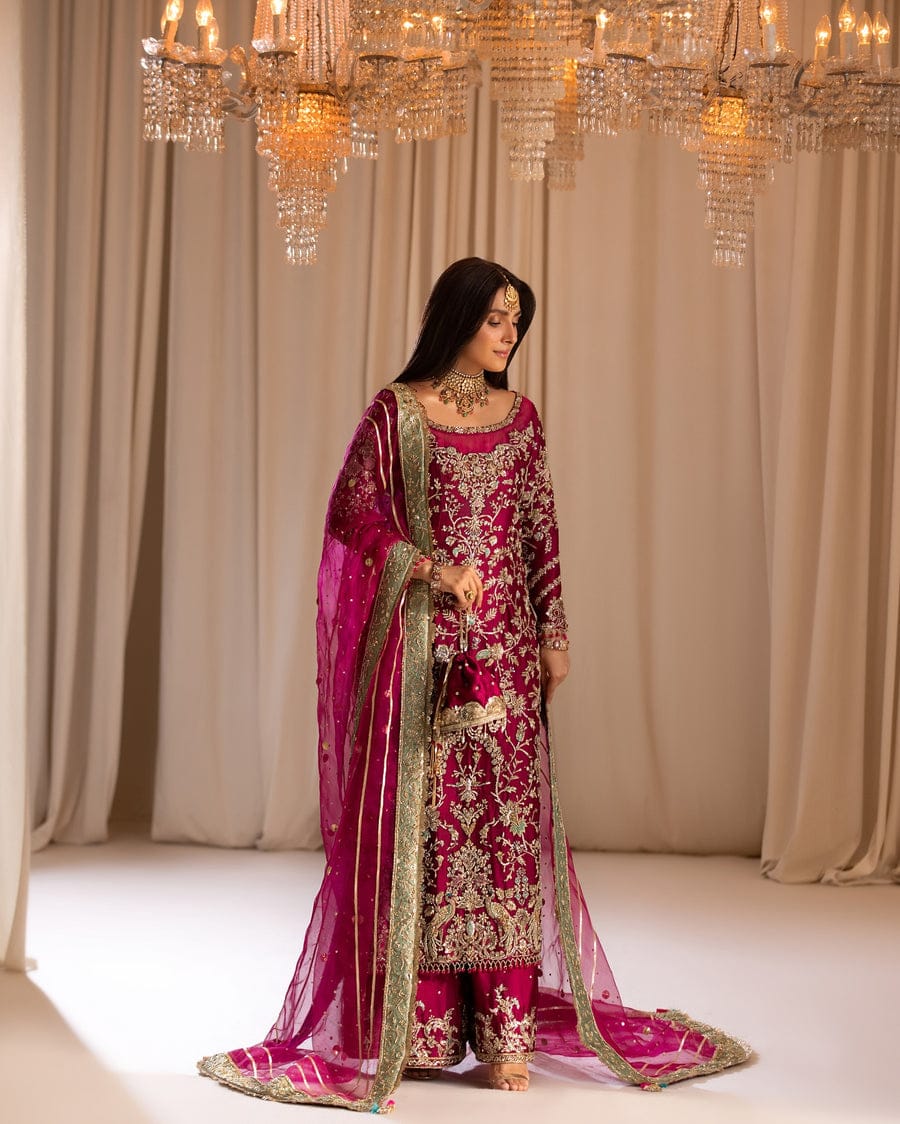 Tabya TABEER Luxury Wedding Formal Hand Embellished Raw Silk 3 Piece Dress