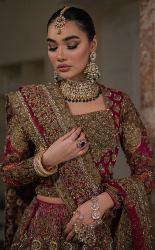 Gulistan - Fully Embellished Lehenga Choli with a Bordered Dupatta