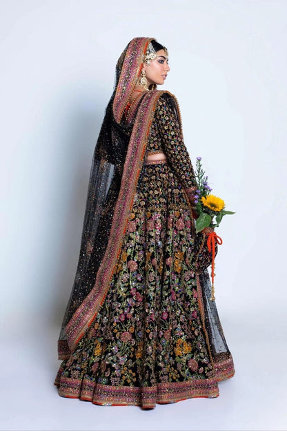 Fahad Hussayn Luxury Raw Silk Embroidered Unstitched 3 Piece