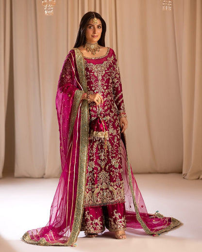 Tabya TABEER Luxury Wedding Formal Hand Embellished Raw Silk 3 Piece Dress