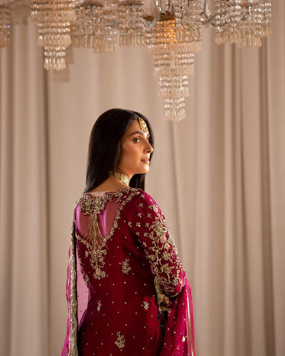 Tabya TABEER Luxury Wedding Formal Hand Embellished Raw Silk 3 Piece Dress