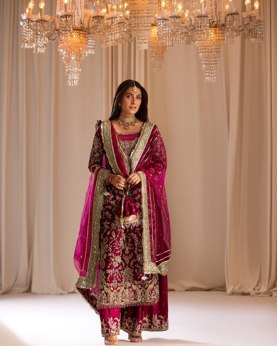 Tabya TABEER Luxury Wedding Formal Hand Embellished Raw Silk 3 Piece Dress