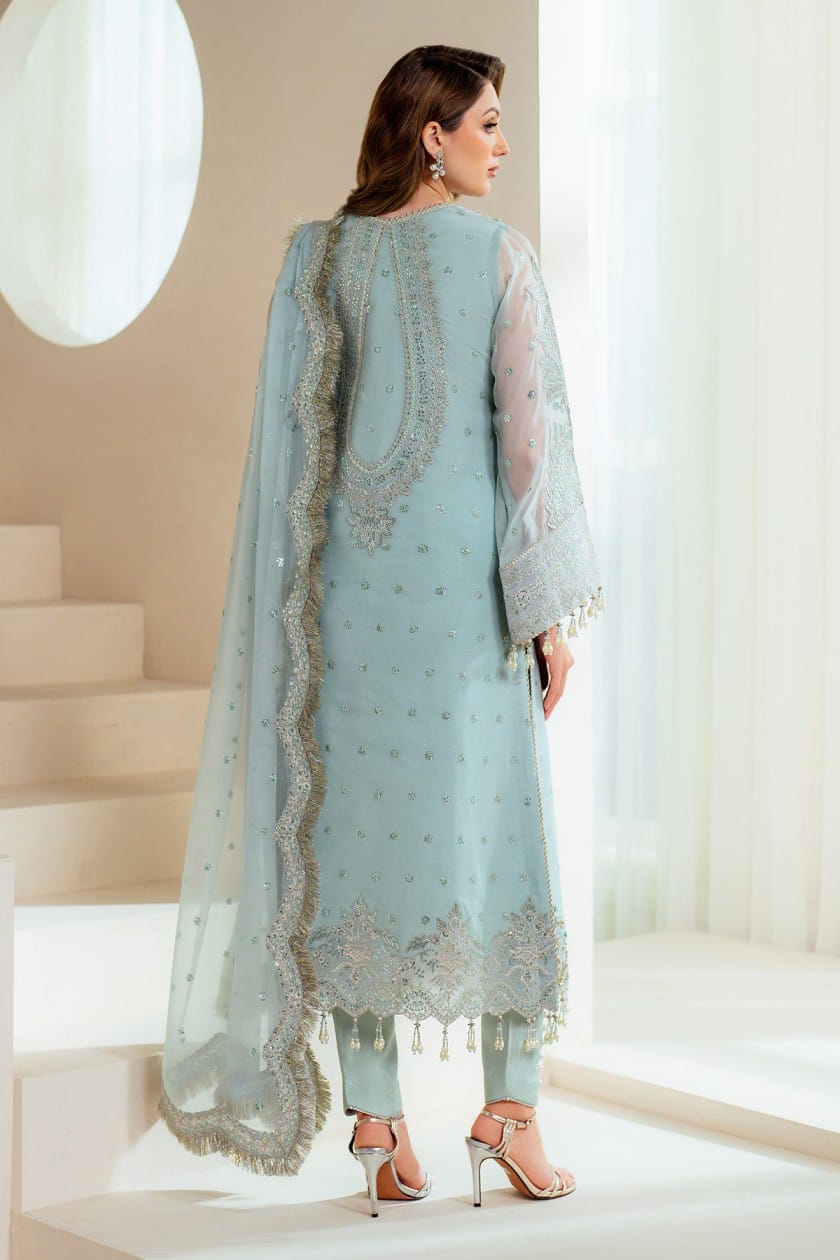 Alizeh Sky Blue Formal Collection Organza Replica unstitched