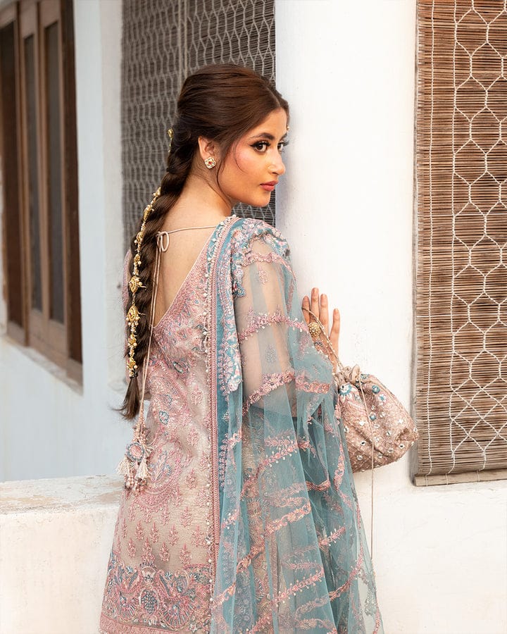 Faiza saqlain 3 piece unstiched embroidered net suit