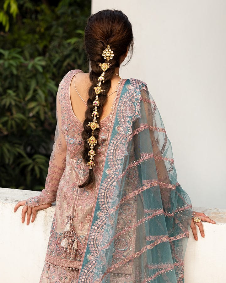 Faiza saqlain 3 piece unstiched embroidered net suit